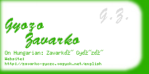 gyozo zavarko business card